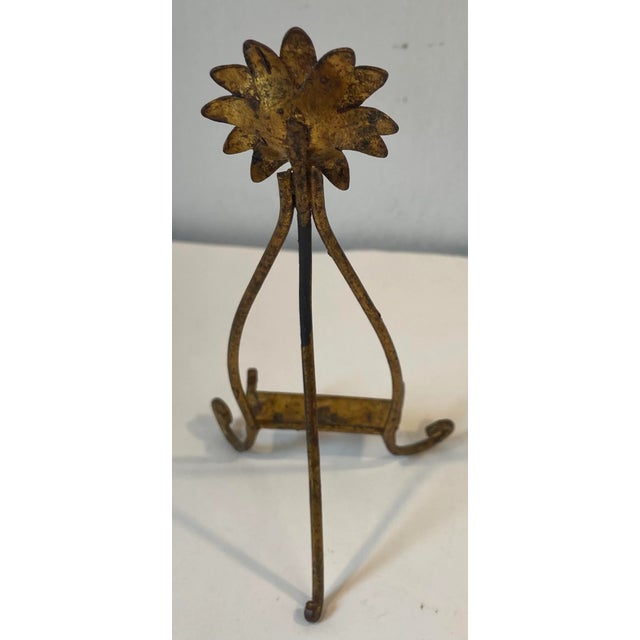 Vintage Gold Gilt Metal Fancy Petite Easel For Sale - Image 4 of 7