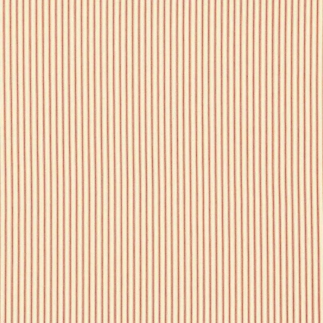 Schumacher Wellfleet Ticking Stripe Fabric in Regatta Red For Sale