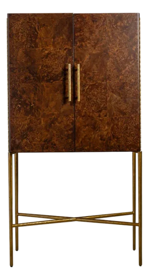 Whiskey Burlwood Bar Cabinet