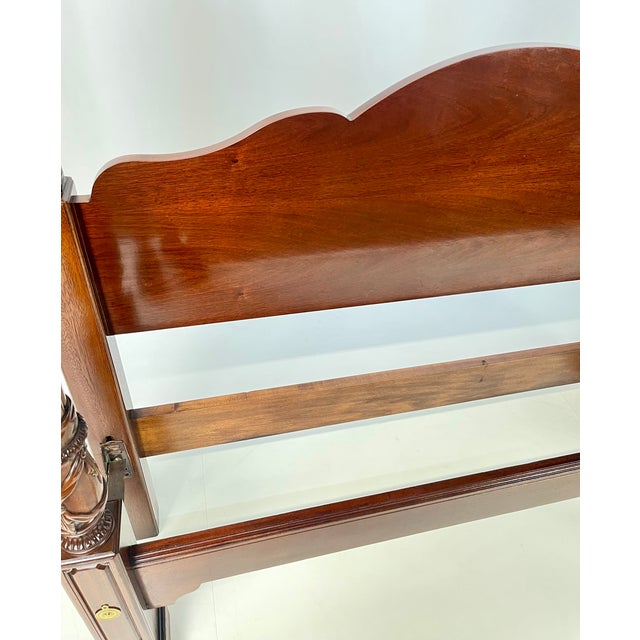 Brown Hickory Chair Co. Attributed Queen-Size Reed and Ribbon Four-Poster Bed For Sale - Image 8 of 14