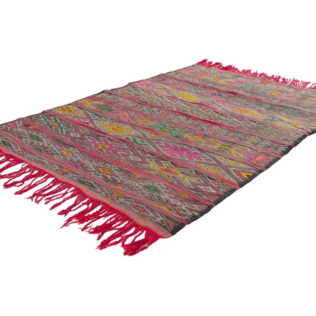 78409 Vintage Zemmour Moroccan Kilim Rug, 02'09 x 03'11. The Caravan Codex: A Vintage Zemmour Berber Masterpiece of Tribal...