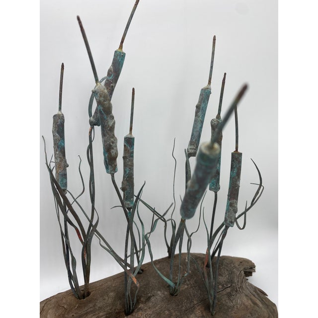 Mid-Century Modern Curtis Jere Style Coastal Cattails and Driftwood Brutalist Sculpture For Sale - Image 3 of 9