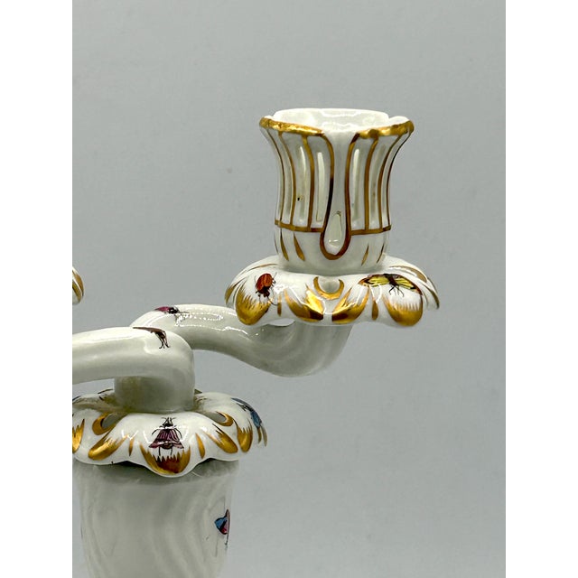 Vintage Herend Rothschild Bird Porcelain Two-Arm Candelabrum For Sale - Image 9 of 15