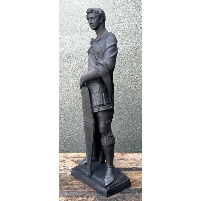 Vintage Danish Saint George Terracotta Sculpture For Sale - Image 11 of 12
