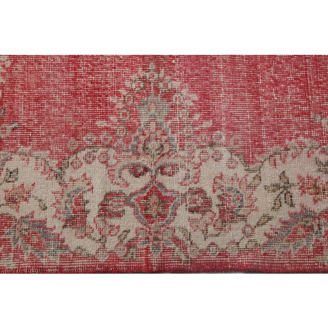 Red Vintage Turkish Rug – Hand-Knotted Anatolian Masterpiece -6' 9'' X 10' 6'' For Sale - Image 8 of 12