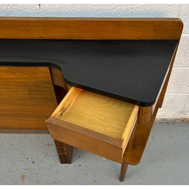 Mid 20th Century American of Martinsville "Dania" Bar Bed Headboard by Merton Gershun For Sale - Image 9 of 12