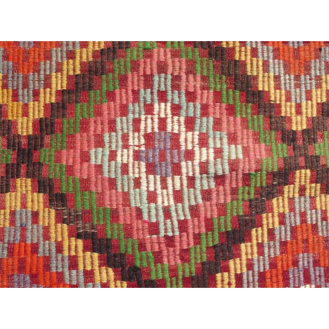 Textile 1960s Vintage Turkish Handmade Kilim Rug - 61"x118" For Sale - Image 7 of 13