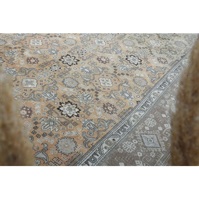 1960s Vintage Persian Handmade Wool Cotton Light Brown Area Rug For Sale - Image 9 of 11