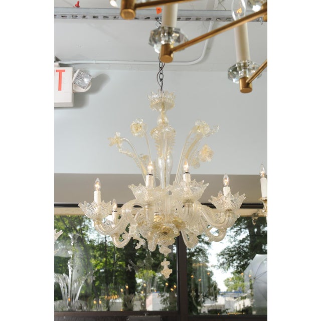 1940s Ornate 8-Light Murano Glass Chandelier, Italy For Sale - Image 13 of 18
