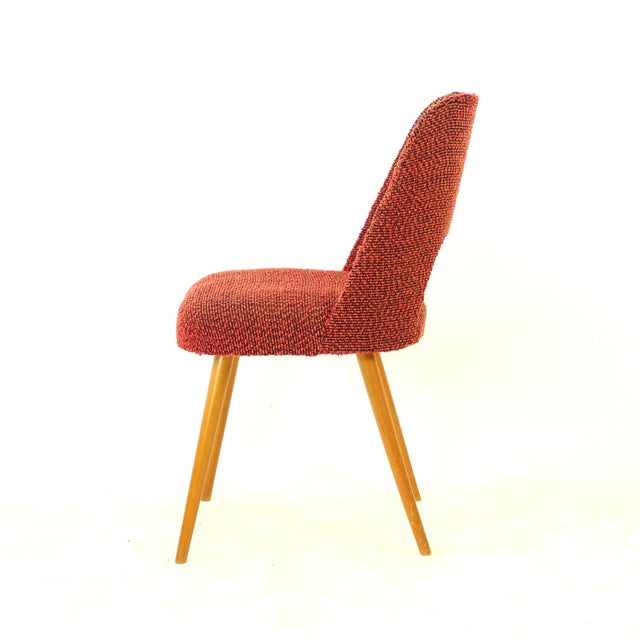 Red Vintage Dining Chairs by Oswald Heardtl for Ton, Czechoslovakia, 1960s, Set of 4 For Sale - Image 8 of 16