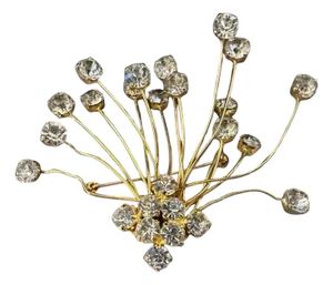 1970s Dazzling Costume Jewelry Floral Italian Brooch by 6 Donna