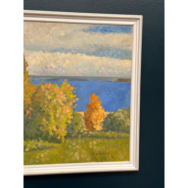 H. Lindmark, By the Sea, 1983, Oil on Canvas, Framed For Sale - Image 4 of 18