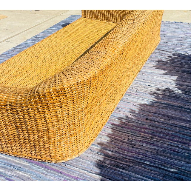 Vintage “Jennifer” Sofa Attributed to Michael Taylor, Organic Modern Wicker Gem! For Sale - Image 9 of 13
