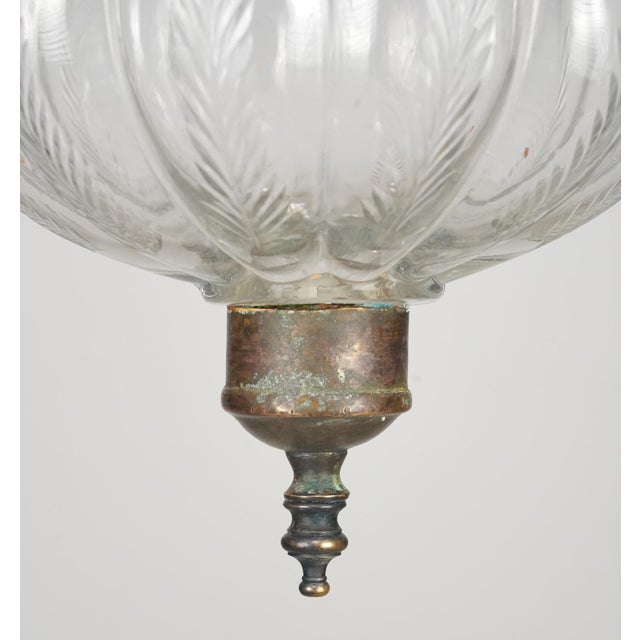 Metal Antique 8 In. Clear Crystal Onion Bell Jar Pendant Light For Sale - Image 7 of 13