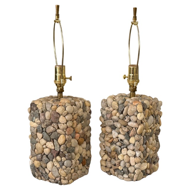 1990s Lovely River Rock Lamps - a Pair For Sale - Image 10 of 18