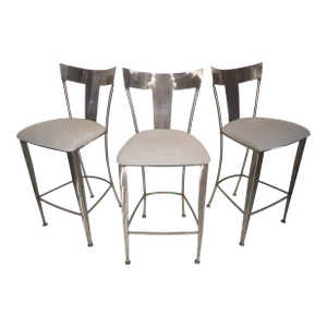 Mid 20th Century Set of Metal Stools - Set of 3