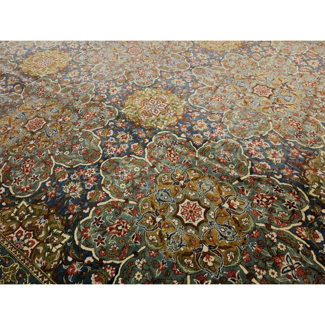 Hand-Knotted Silk Qum Rug by Sadeghi Khan, 1980s For Sale - Image 9 of 15