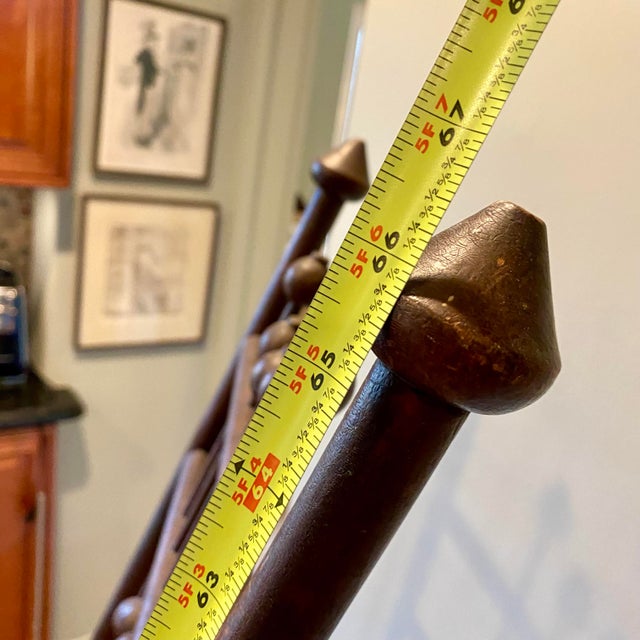 Wood Antique Oak Wood Stick and Ball Parlor Easel For Sale - Image 7 of 17