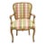 Vintage French Country Louis XV Style Plaid Arm Chair by Simon Loscertales Bona For Sale