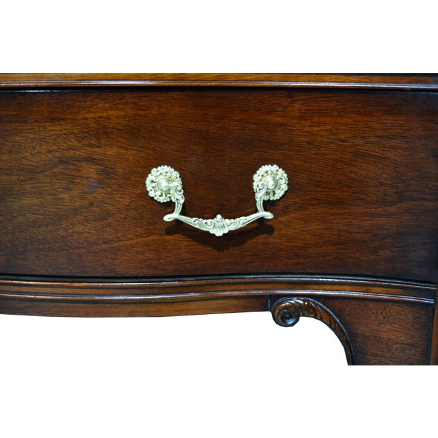 Brass Vintage Mahogany Tallboy Dresser With Serpentine Front the Kentmark by Kent Coffey For Sale - Image 8 of 13
