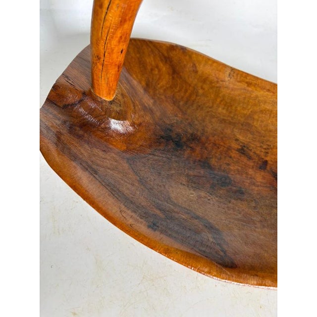 Brown Handcrafted Olive Wood Fruit Basket, France, 1950s For Sale - Image 8 of 11