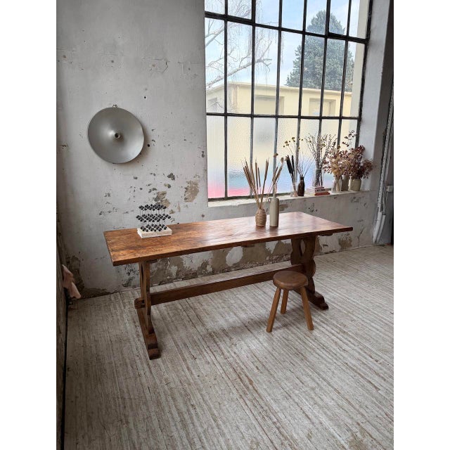 Wood Monastery-Style Pine Farmhouse Table, 1950s For Sale - Image 7 of 18