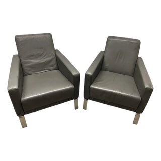 BoConcept Fly Leather Chairs - A Pair For Sale