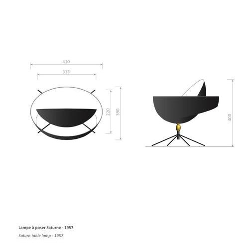 Black Mid-Century Modern Black Saturn Table Lamp by Serge Mouille For Sale - Image 8 of 10