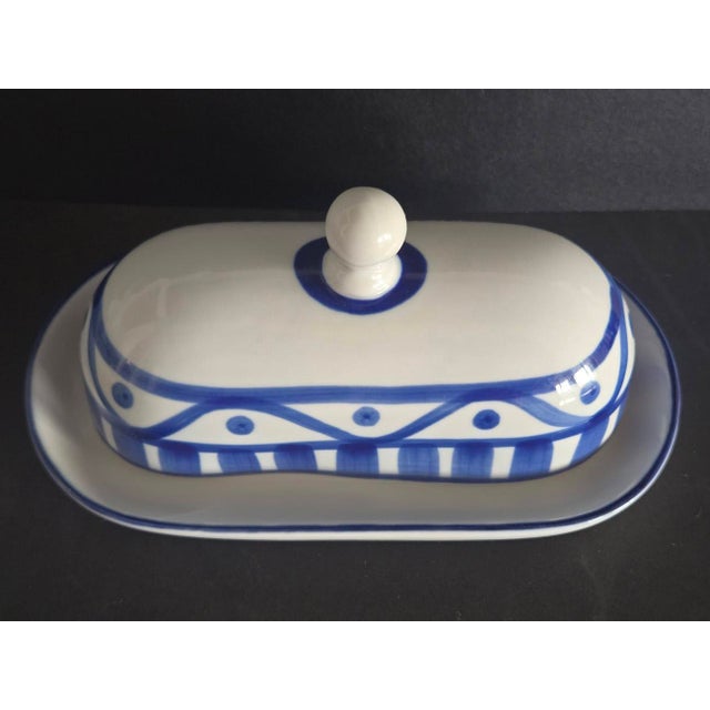 Vintage Dansk Arabesque Ceramic Butter Plate and Lid, 2 Piece Set For Sale - Image 11 of 15