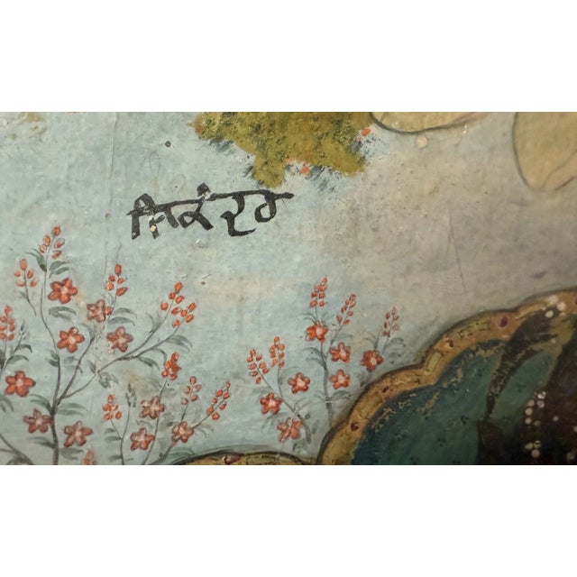 Large Antique 18th Century Mughal Sikandar India Watercolor Painting Manuscript For Sale - Image 9 of 18