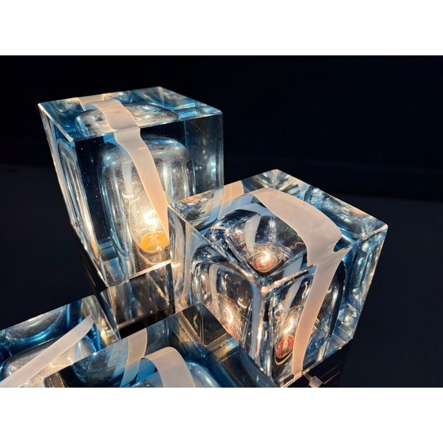 Metal Vintage Cubic Table Lamp by Gaetano Sciolari, 1970s For Sale - Image 7 of 11