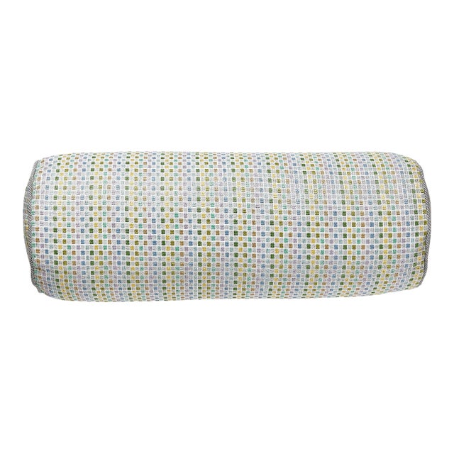 The House of Scalamandré Odette Weave Bolster Pillow, Parakeet For Sale