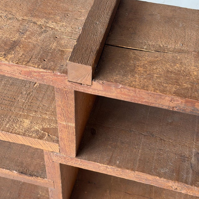 Wood Mid 20th Century Primitive Wood Bookshelf/Credenza For Sale - Image 7 of 9