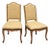 Louis XV Style French Style Side Chairs in Grasscloth W/ Brass Nailheads Att. To Grange - Pair For Sale