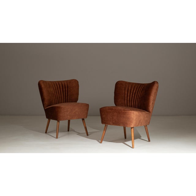 1940s Danish Upholstered Cocktail Chairs - A Pair For Sale - Image 4 of 18