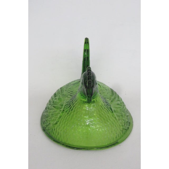 Indiana Glass Mid Century Green Hen on Nest Dish Cover Lid Only No Bottom 4936b For Sale - Image 11 of 14