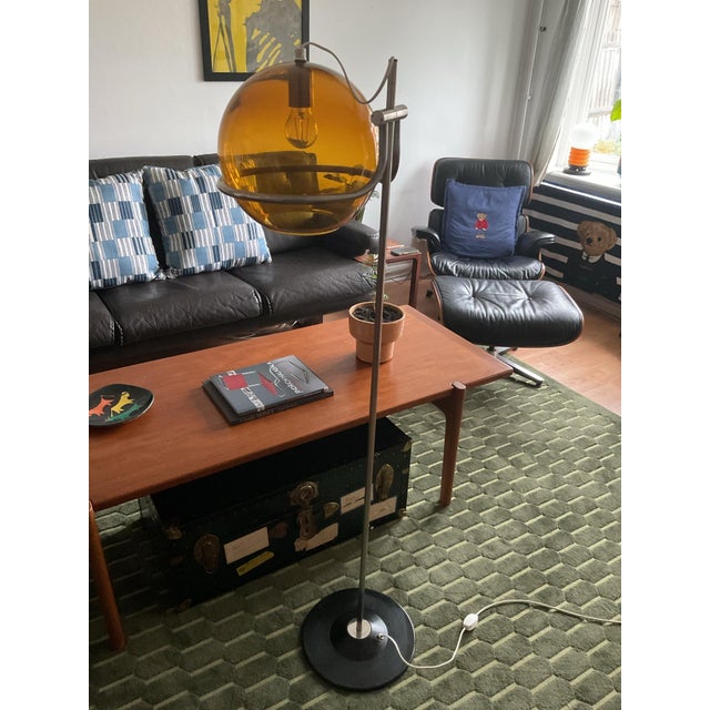 Smoked Glass Floor Lamp by Házi Tibor, Hungary, 1973 For Sale - Image 4 of 15