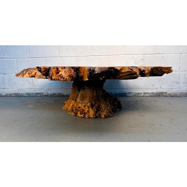 Brown Late 20th Century Live Edge Burl Wood Coffee Table With Glitter Epoxy For Sale - Image 8 of 13