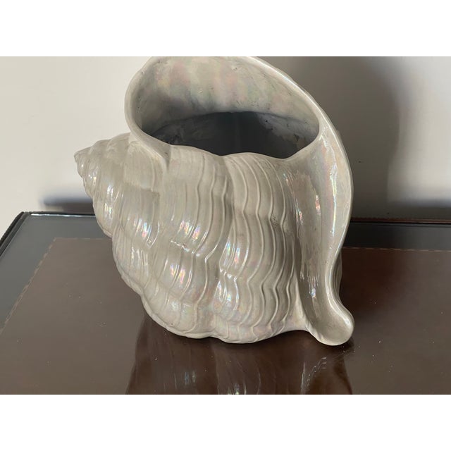 Ceramic Coastal Sea Shell Tissue Cover Box For Sale - Image 4 of 5