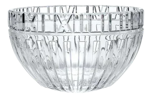 Vintage C.1980's Signed Tiffany & Company Polished Crystal "Atlas" Roman Numeral Bowl