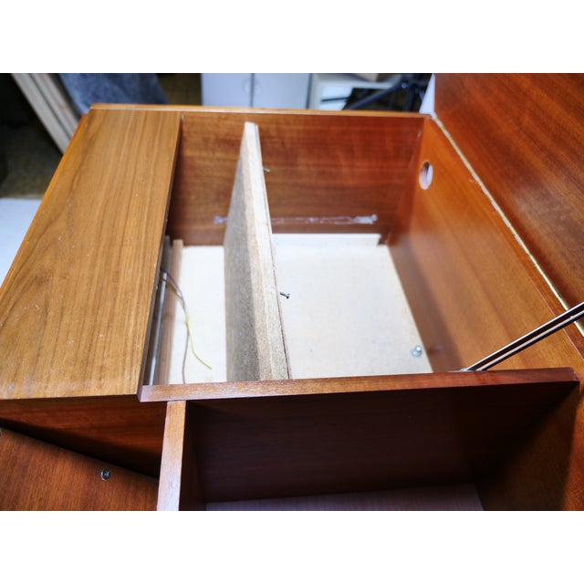 Brown Mid-Century Modern Audio Lowboard Sideboard in Wood and Metal, 1960s For Sale - Image 8 of 14
