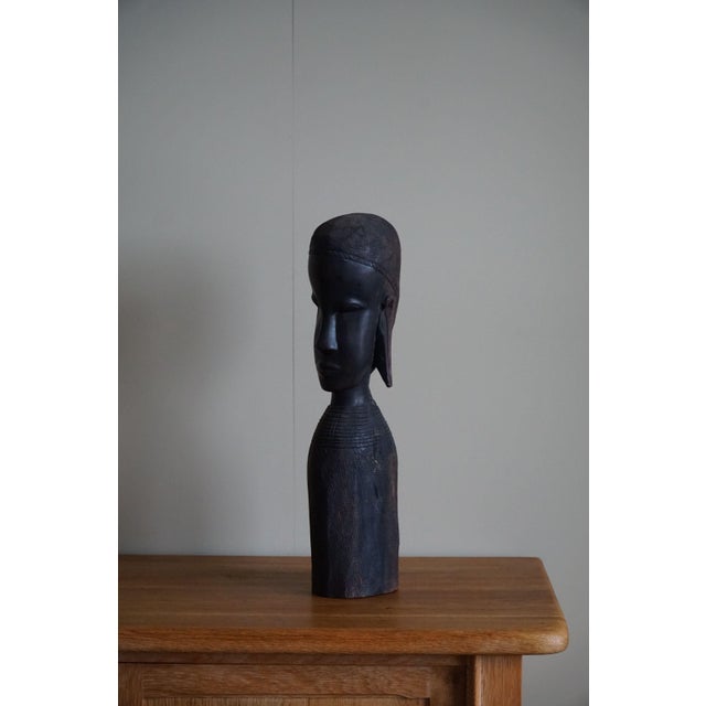 Wood Mid-Century Handcrafted African Wooden Sculpture, 1950s For Sale - Image 7 of 14