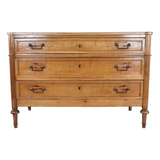 19th Century French Directoire Commode in Yew Wood, Neoclassical Style For Sale