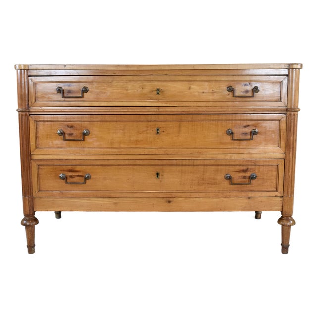 19th Century French Directoire Commode in Yew Wood, Neoclassical Style For Sale