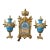 Antique Sevres Style Jeweled Clock Set Ormolu Bronze For Sale