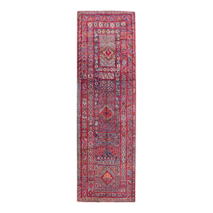 Marvelous Red and Blue Color With Rhombus Design Antique Moroccan Rug