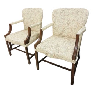 Pair of Rose Tarlow From Melrose House Chippendale Arm Chairs For Sale