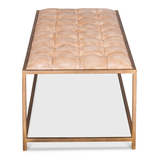 Sarreid Ltd. Montvale Tufted Leather Coffee Table / Bench Chairish