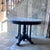Vintage round table with marble top The base is ebonized mahogany with a central pedestal and barley twist struts. The...