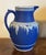 Mid 19th Century Antique 19th Century Wedgwood Dark Blue Jasperware Pitcher Circa 1863 For Sale - Image 5 of 18